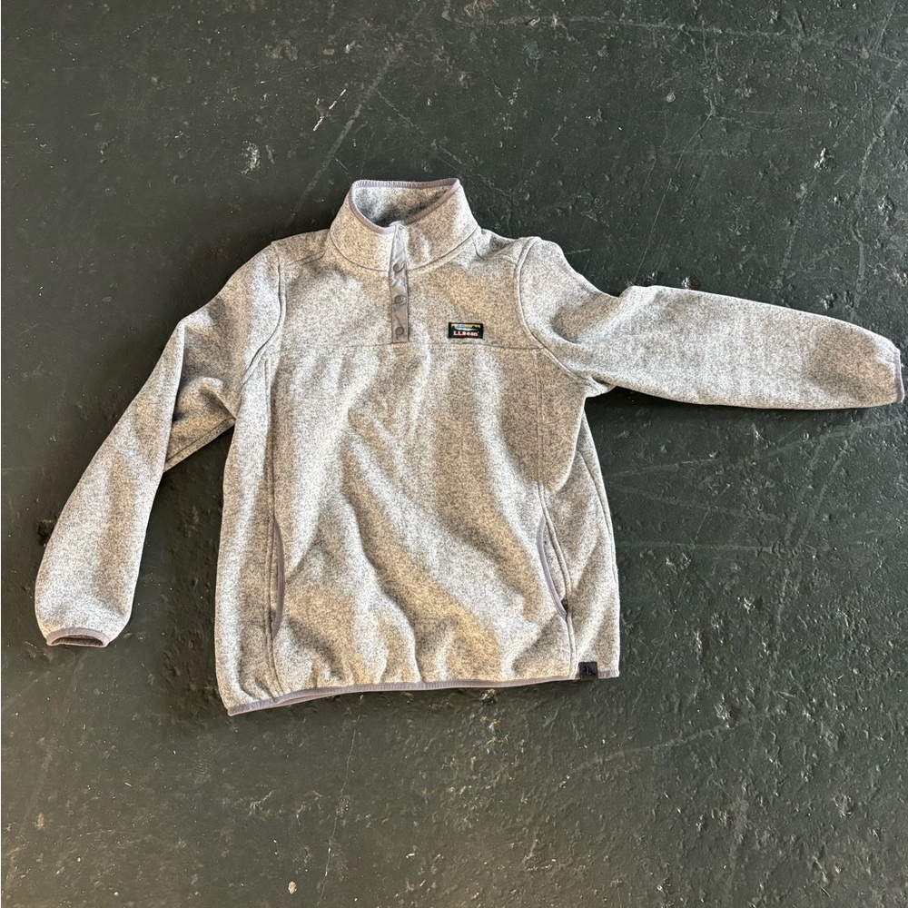 L.L. Bean Gray Quarter-Zip Fleece Sweatshirt